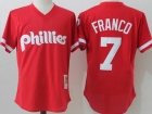 Philadelphia Phillies #7 Maikel Franco Red BP Throwback Jersey