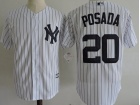 New York Yankees #20 Jorge Posada White Cool Base Jerseys