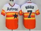 Houston Astros #7 Craig Biggio Orange Rainbow Throwback Jersey