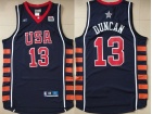 Dream Team #13 Tim Duncan Blue 2004 USA Olympic Basketball Jerseys