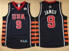 Dream Team #9 Lebron James Blue 2004 USA Olympic Basketball Jerseys