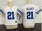 Dallas Cowboys # 21 Ezekiel Elliott White Toddler Jerseys