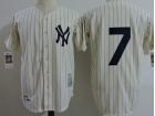 New York Yankees #7 Mickey Mantle Cream 1951 Throwback Jersey