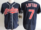 Cleveland Indians #7 Kenny Lofton Blue Throwback Jersey