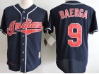 Cleveland Indians #9 Carlos Baerga Blue Throwback Jersey