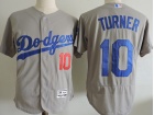 Los Angeles Dodgers #10 Justin Turner Grey Flexbase Jersey