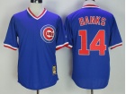 Chicago Cubs #14 Ernie Banks Blue Pullover Throwback Jersey