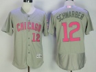 Chicago Cubs #12 Kyle Schwarber Grey Mother's Day Flexbase Jersey