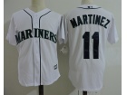 Seattle Mariners #11 Edgar Martinez White Cool Base Jersey