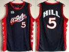 Dream Team #5 Grant Hill Blue 1996 USA Olympic Basketball Jerseys