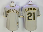 Pittsburgh Pirates #21 Roberto Clemente Majestic Gray Road Cool Base Cooperstown Collection Player J...