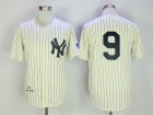 Men's New York Yankees #9 Roger Maris Mitchell & Ness Cream/Navy Throwback 1961 Jersey