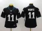 Philadelphia Eagles #11 Carson Wentz Black Womens Vapor Untouchable Limited Jersey