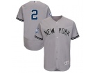 Men's New York Yankees Derek Jeter Majestic Gray Road Retirement Patch Collection Flex Base Jersey