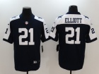 Dallas Cowboys #21 Ezekiel Elliott Blue Thanksgiving Mens Vapor Untouchable Limited Jersey