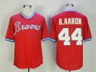 Atlanta Braves #44 Hank Aaron Red BP Mesh Throwback Baseball Jersey