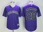 Colorado Rockies #28 Nolan Arenado Purple Cool Base Jerseys