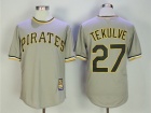 Pittsburgh Pirates #27 Kent Tekulve Grey Pullover Throwback Jersey