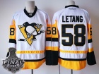 Pittsburgh Penguins #58 Kristopher Letang White with 2017 Stanley Cup Finals Patch Hockey Jersey