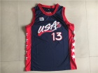 Dream Team #13 Shaquille O'Neal Blue 1996 USA Olympic Basketball Jerseys