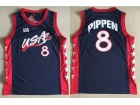 Dream Team #8 Scottie Pippen Navy Blue 1996 USA Olympic Basketball Jerseys