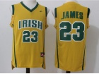 High School Irish #23 LeBron James Yellow Baskeball Jerseys