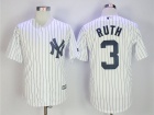 New York Yankees #3 Babe Ruth White Cool Base Baseball Jersey