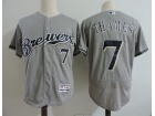 Milwaukee Brewers #7 Eric Thames Gray Flexbase Baseball Jerseys