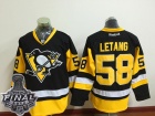 Pittsburgh Penguins #58 Kristopher Letang Black with 2017 Stanley Cup Finals Patch Hockey Jersey