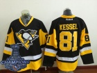 Pittsburgh Penguins #81 Phil Kessel Black with 2017 Stanley Cup Champions Patch Hockey Jersey