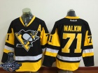 Pittsburgh Penguins #71 Evgeni Malkin Black with 2017 Stanley Cup Champions Patch Hockey Jersey