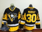 Pittsburgh Penguins #30 Matthew Murray  Black with 2017 Stanley Cup Champions Patch Hockey Jersey