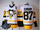 Pittsburgh Penguins #87 Sidney Crosby White with 2017 Stanley Cup Champions Patch Hockey Jersey