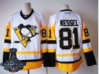 Pittsburgh Penguins #81 Phil Kessel White with 2017 Stanley Cup Champions Patch Hockey Jersey