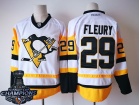 Pittsburgh Penguins #29 Marc-Andre Fleury White with 2017 Stanley Cup Champions Patch Hockey Jersey