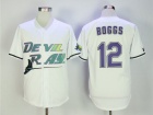 Tampa Bay Rays #12 Wade Boggs White Throwback Jersey