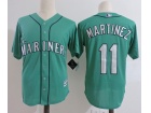 Seattle Mariners #11 Edgar Martinez Green Cool Base Jersey