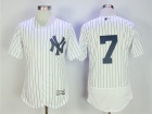 New York Yankees #7 Mickey Mantle White Flex Base Baseball Jersey