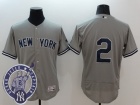 New York Yankees #2 Derek Jeter with Retirement Patch Gray Flex Base Jerseys