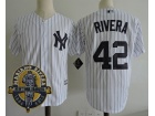 New York Yankees #42 Mariano Rivera with Retirement Patch White Cool Base Jersey