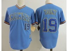 Milwaukee Brewers #19 Robin Yount Blue Pullover Throwback Baseball Jerseys