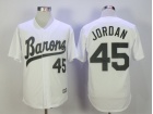 Birmingham Barons #45 Michael Jordan White Cool Base Button Down Baseball Jersey