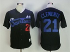 Santurce CRAVVERS Puerto Rico #21 Clemente Black Baseball Jersey