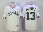 Cleveland Indians #13 Omar Vizquel White Pullover Retro Flexbase Baseball Jersey