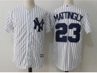 New York Yankees #23 Don Mattingly White Cool Base Jersey