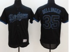 Los Angeles Dodgers #35 Cody Bellinger Black Lights Out Flexbase Jersey