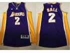 Los Angeles Lakers #2 Lonzo Ball Pueple 2017 NBA Draft Basketball Jerseys