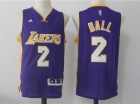 Los Angeles Lakers #2 Lonzo Ball Pueple 2017 NBA Draft Basketball Jerseys