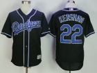 Los Angeles Dodgers #22 Clayton Kershaw Black Fashion Baseball Jersey