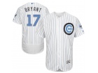 2016 Father's Day Chicago Cubs #17 Kris Bryant White Flex Base Custom Baseball Jersey